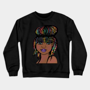 Natural Hair for Black Women Bun Art 1 Crewneck Sweatshirt